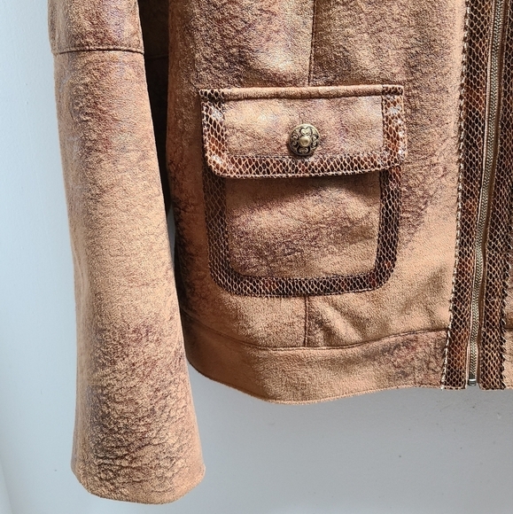 CITY Girl by Nancy Bolen Vintage 80's Western Style Faux Leather Jacket - SizeXL - Picture 6 of 13